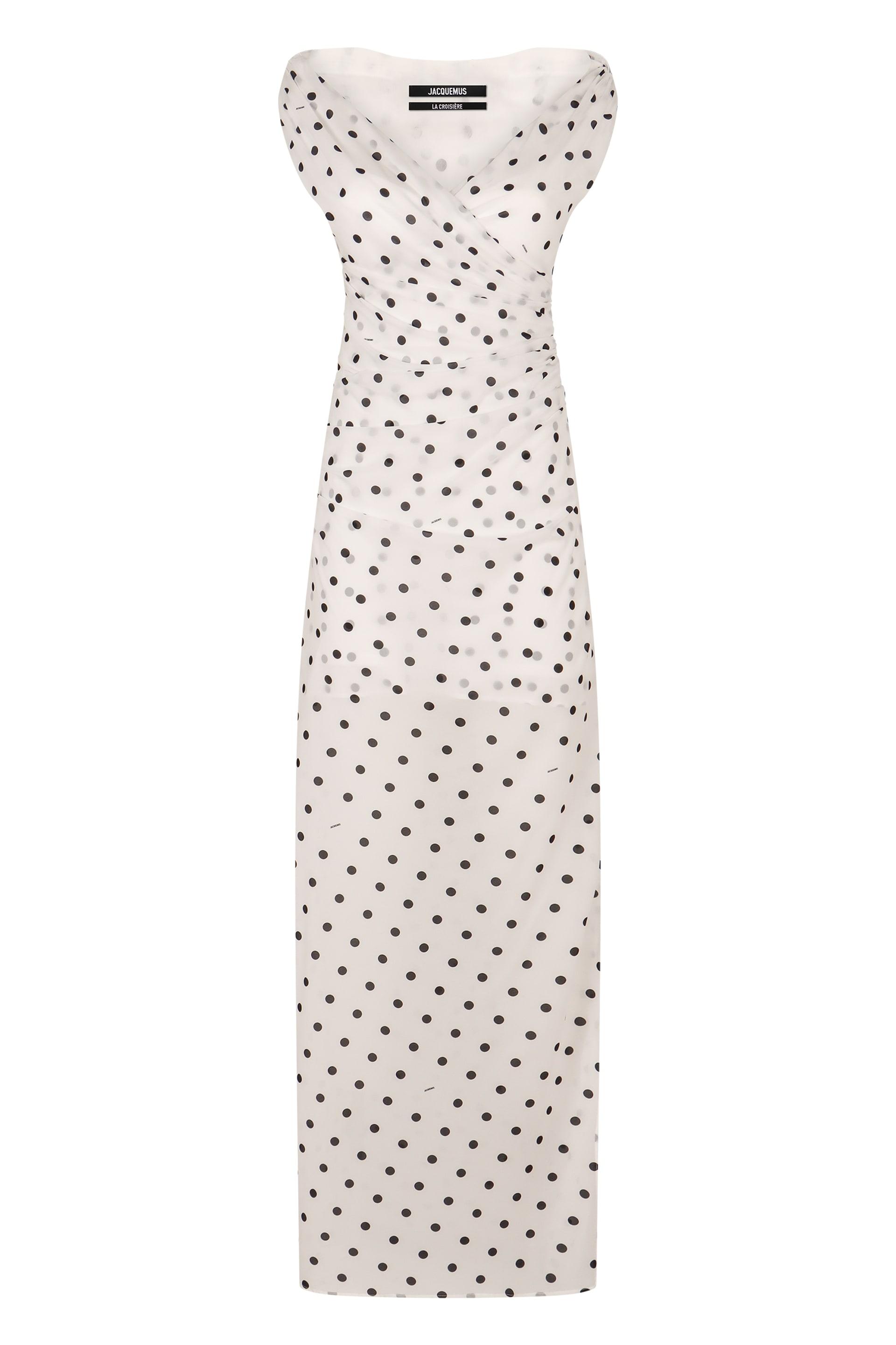 rita polka dot print long dress