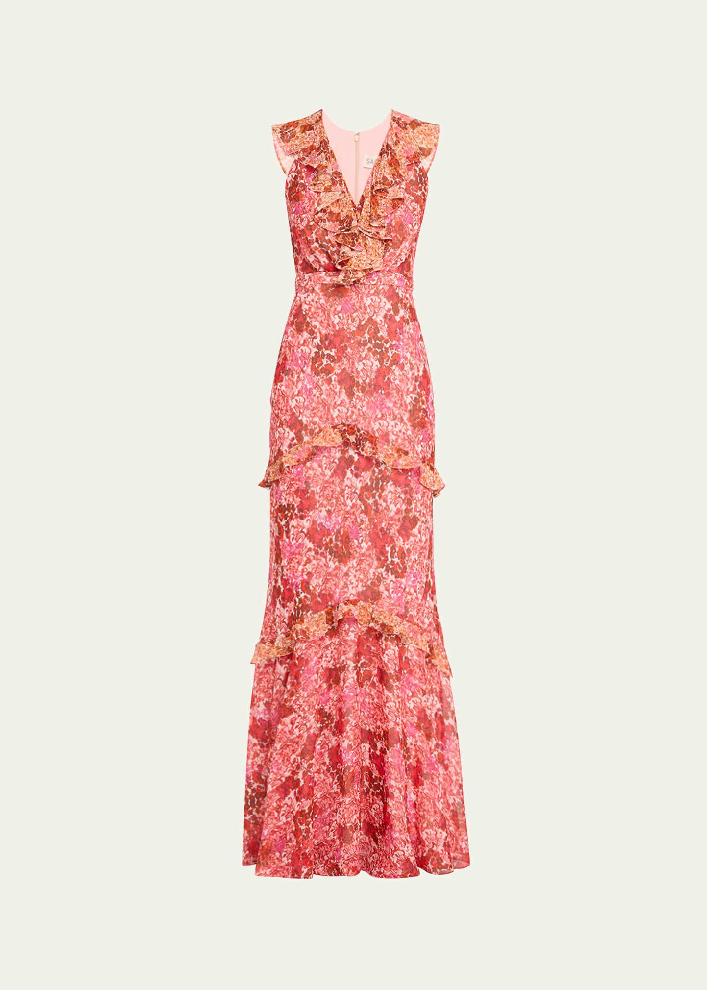 rita tiered ruffle cocktail dress