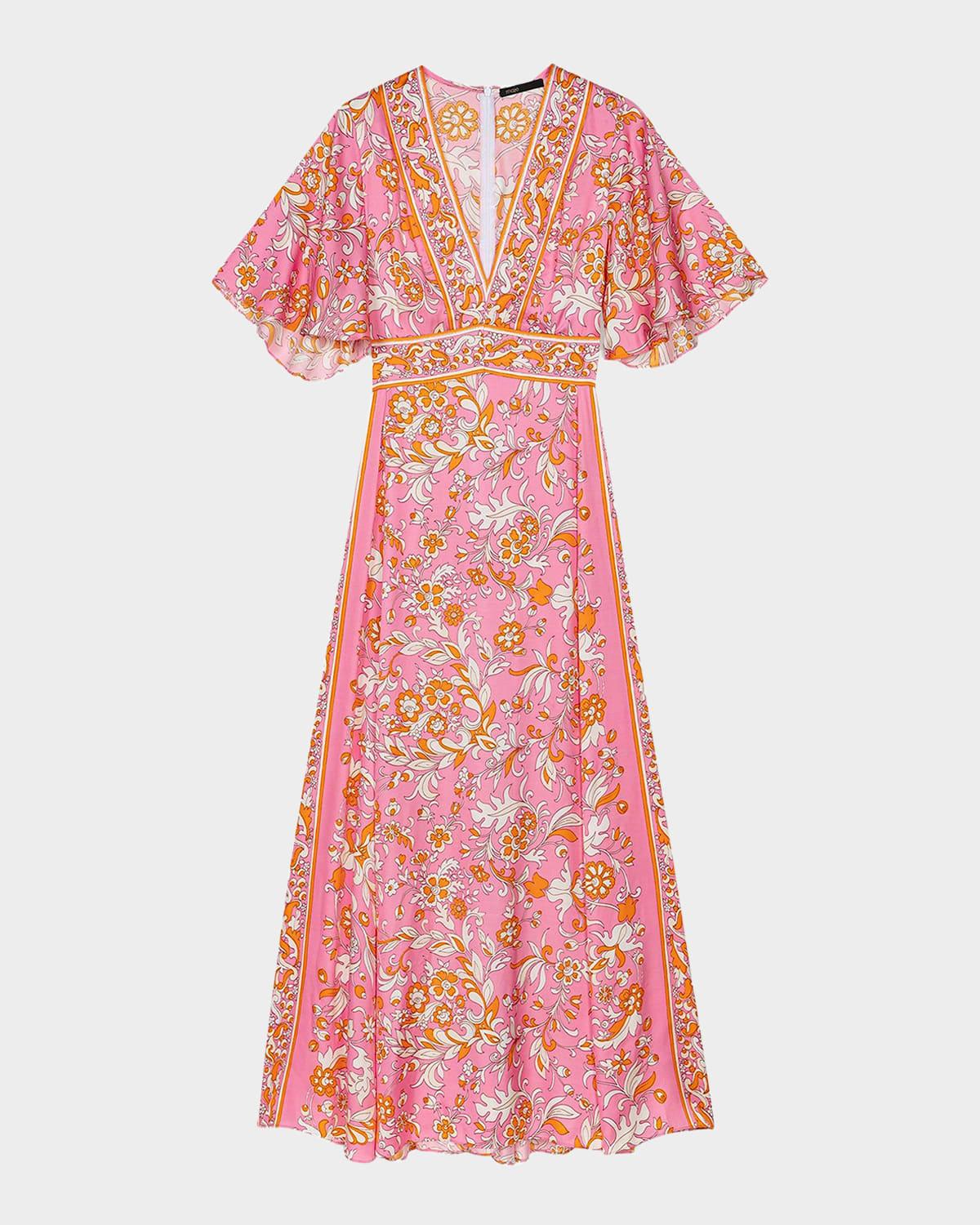 ritalen butterfly-sleeve midi dress