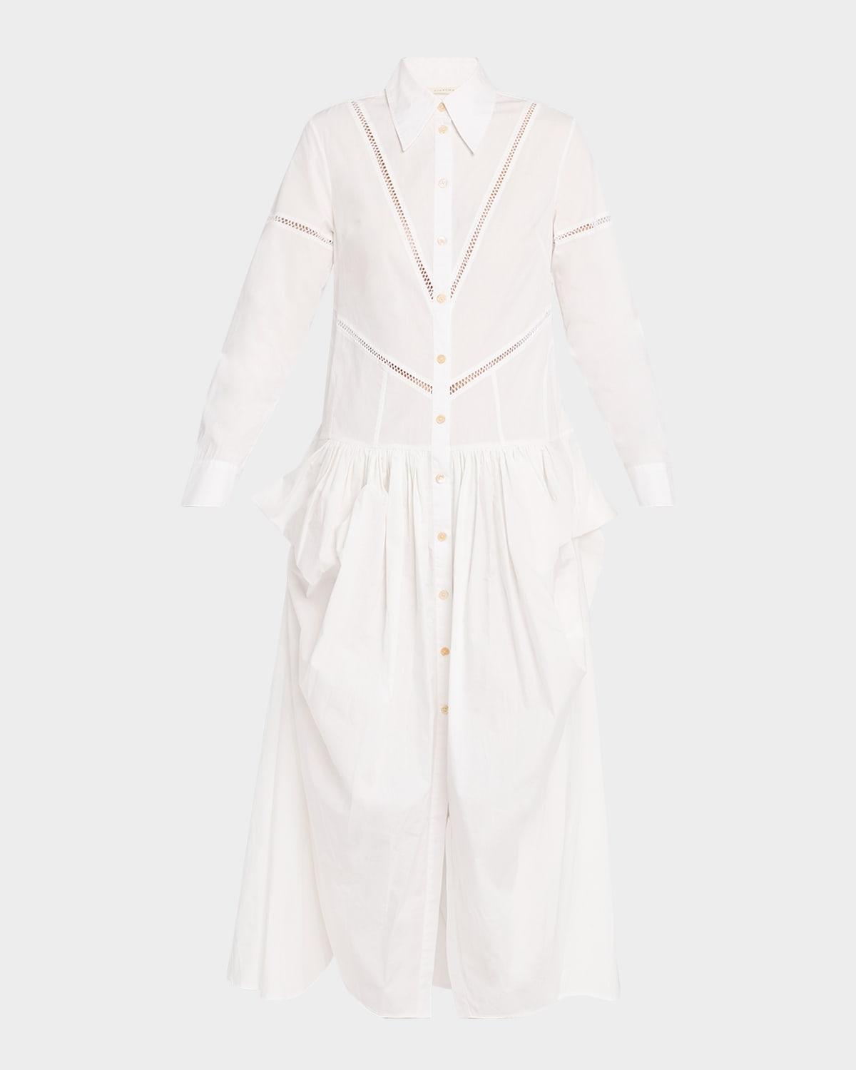 ritual bustle poplin maxi shirtdress