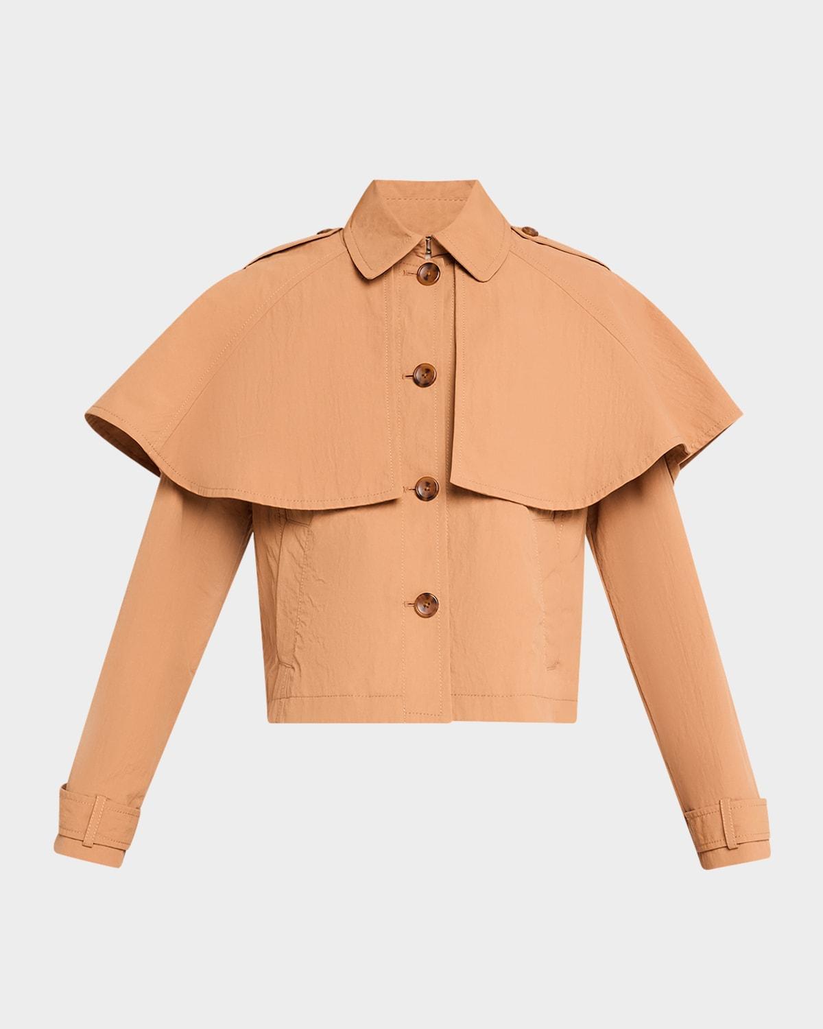 river layered jacket with removable cape