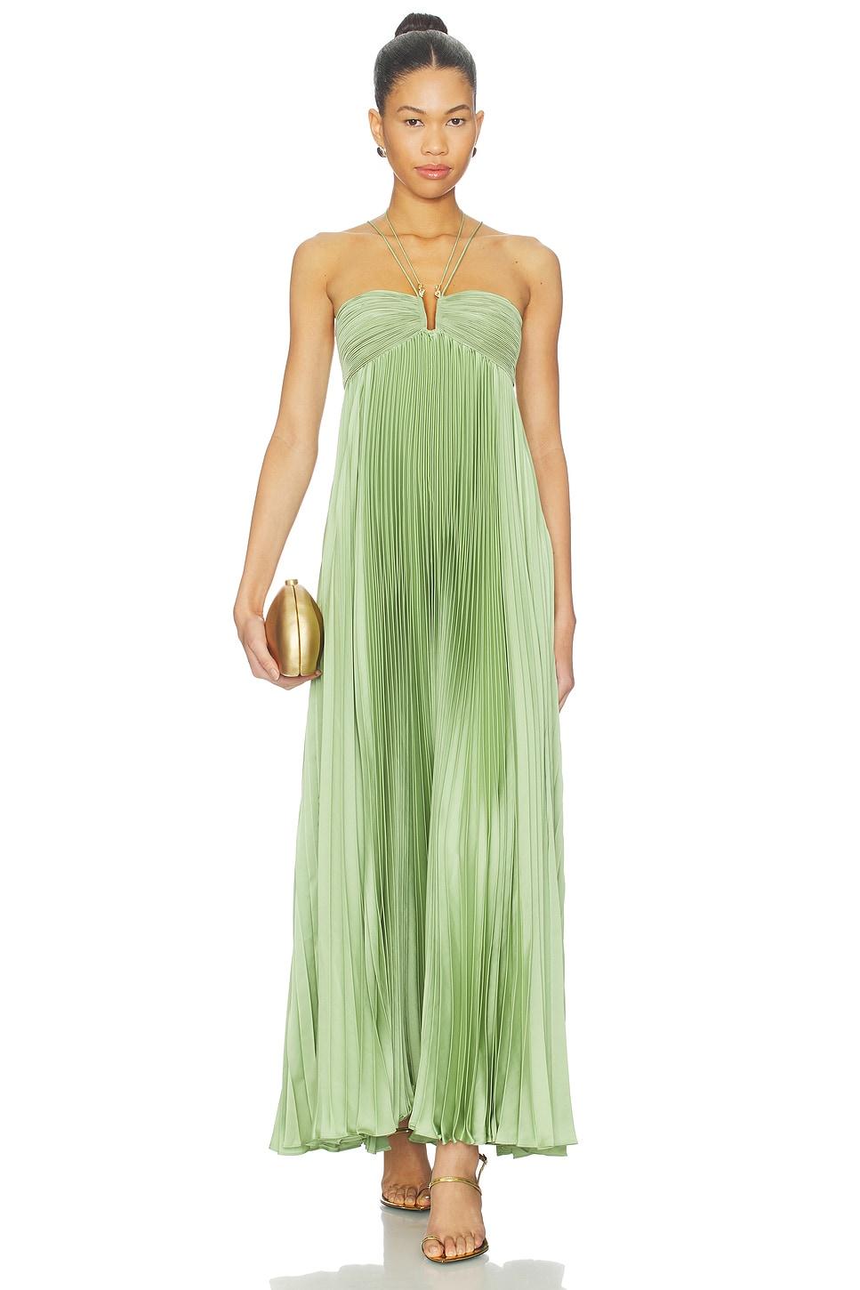 river pleated gown