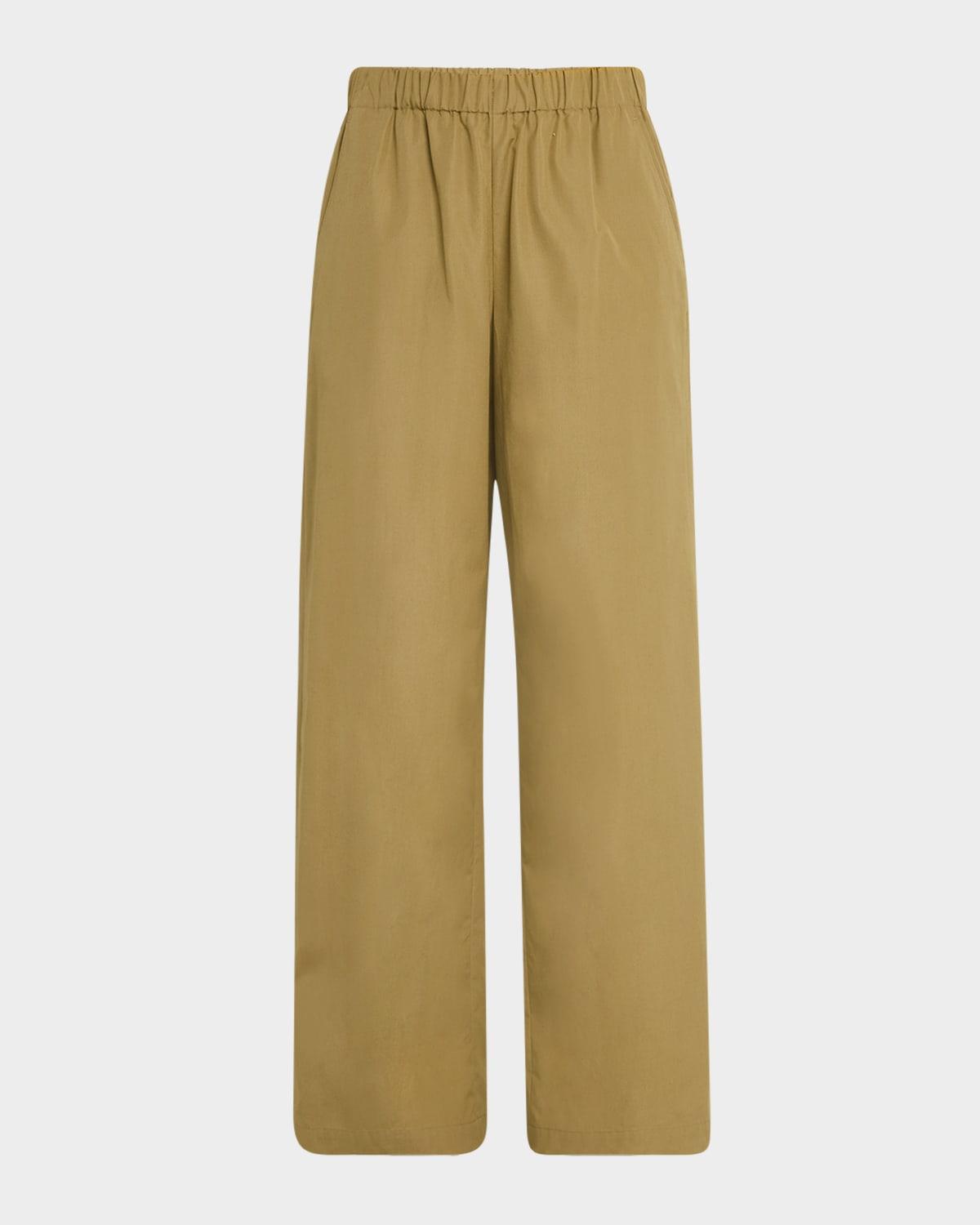 riverside wide-leg organic cotton poplin pants