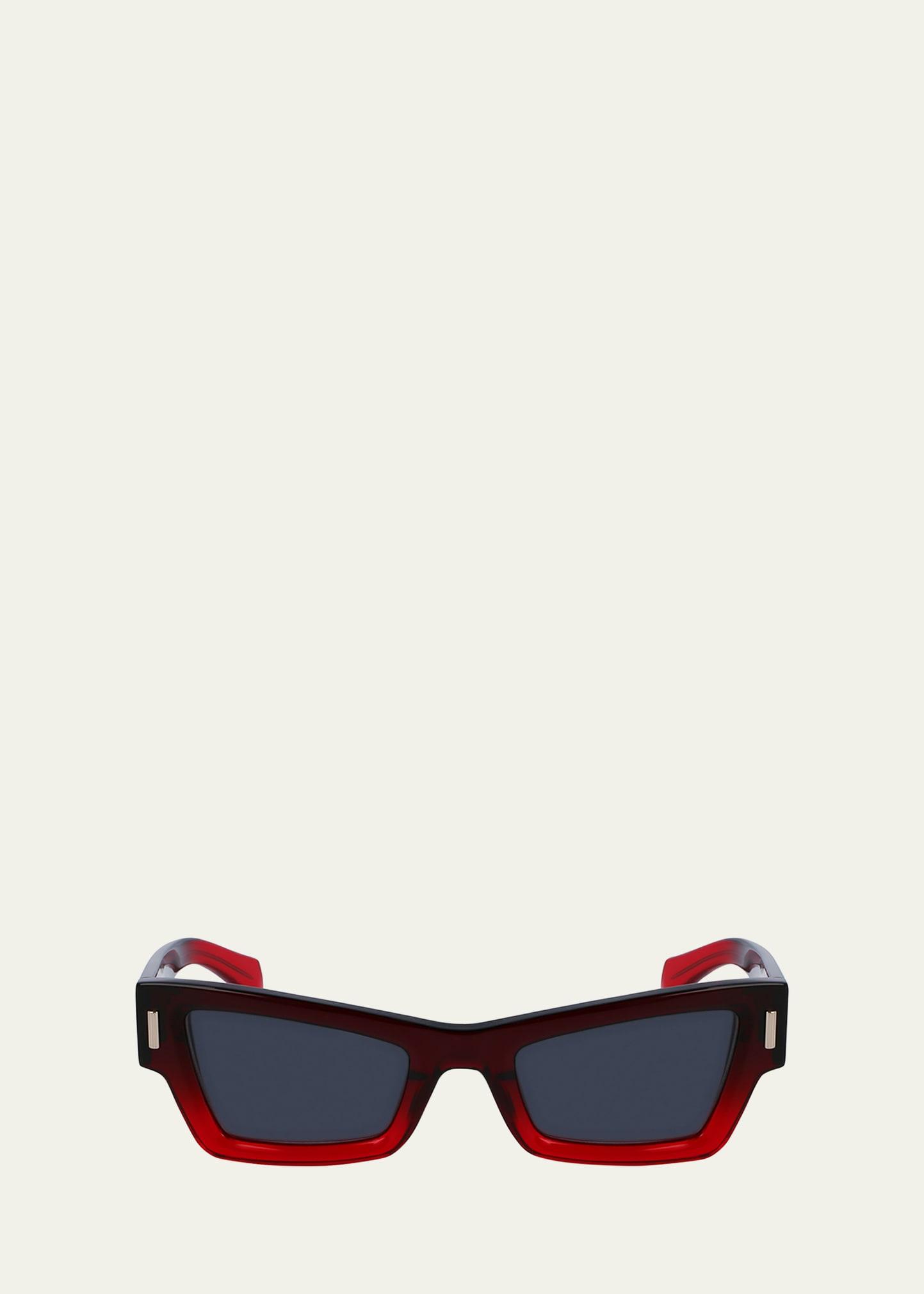 rivets acetate cat-eye sunglasses