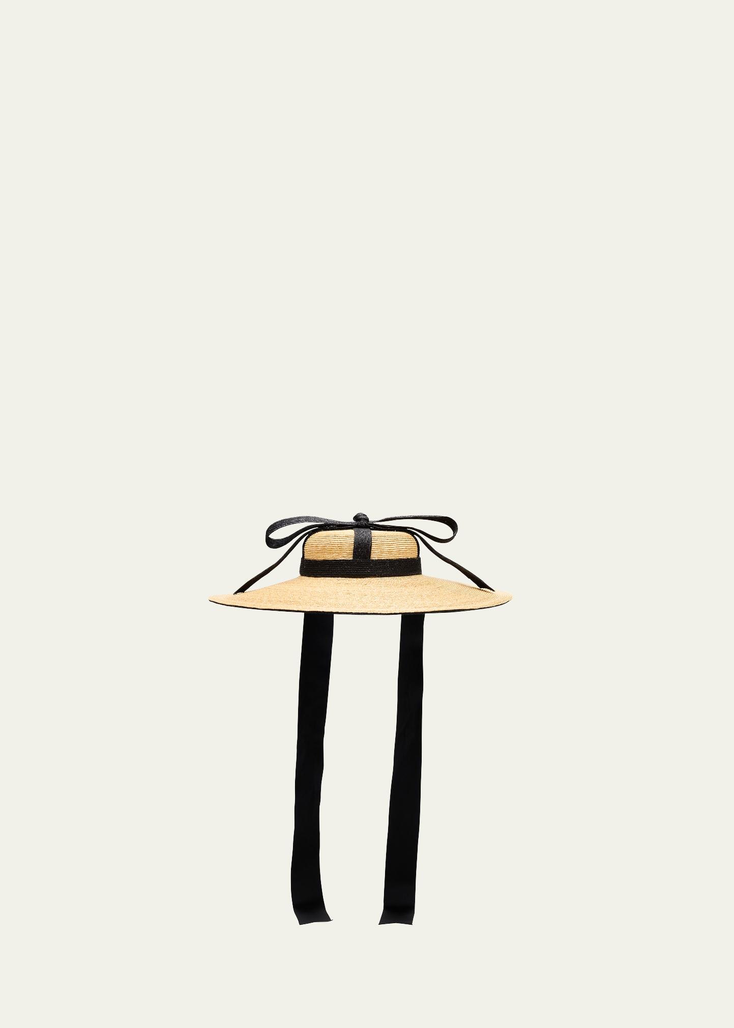 riviera bow large-brim straw hat