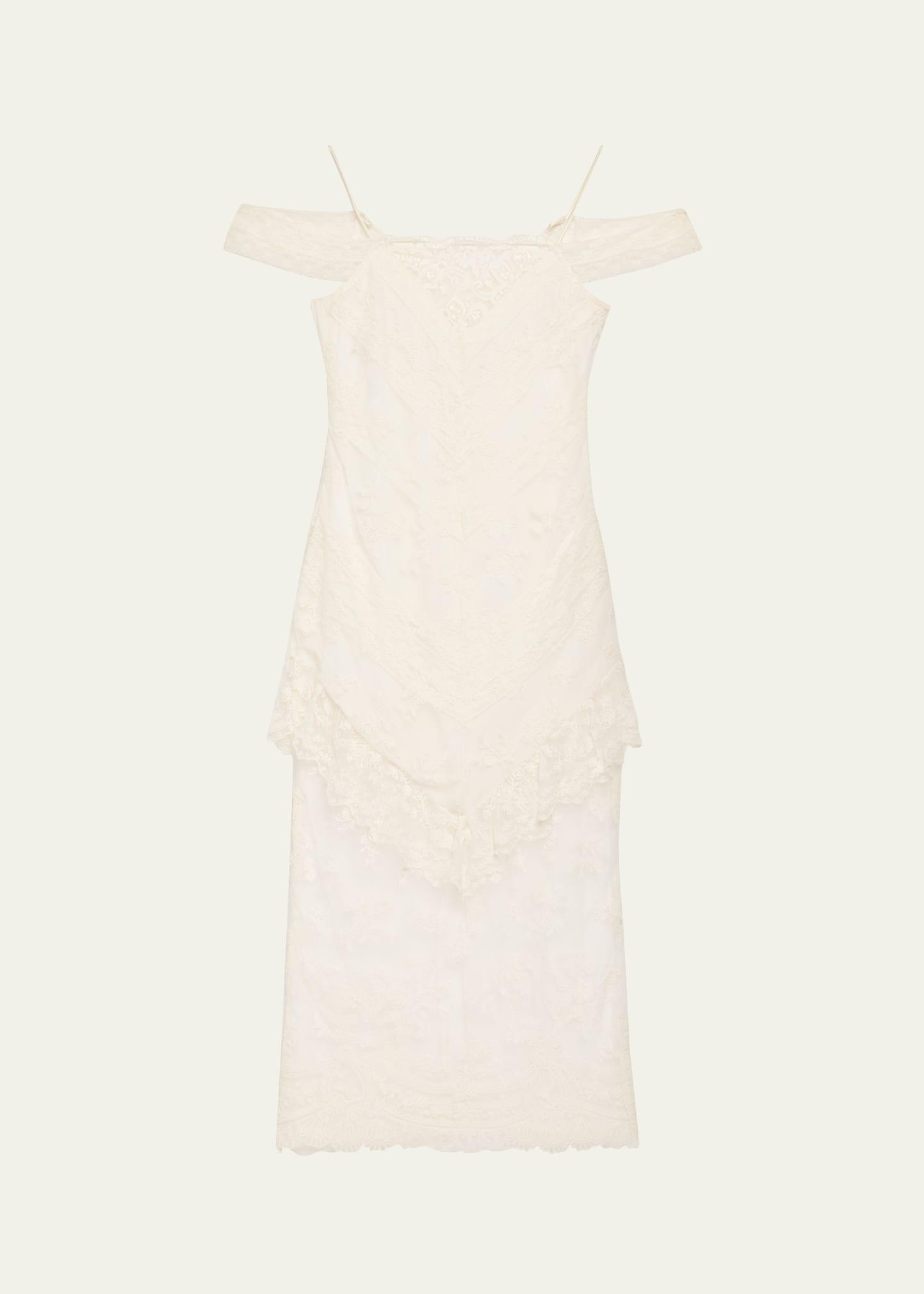 riville lace off-the-shoulder maxi dress