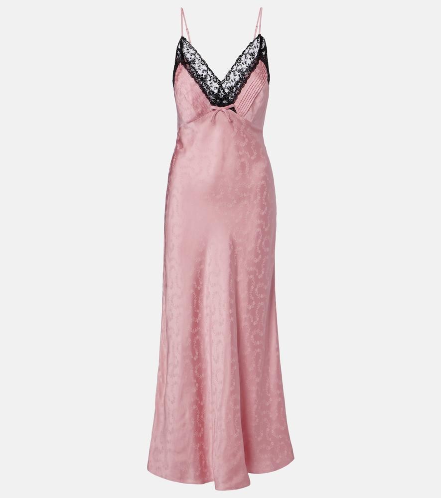 rixo alberta floral satin jacquard maxi dress
