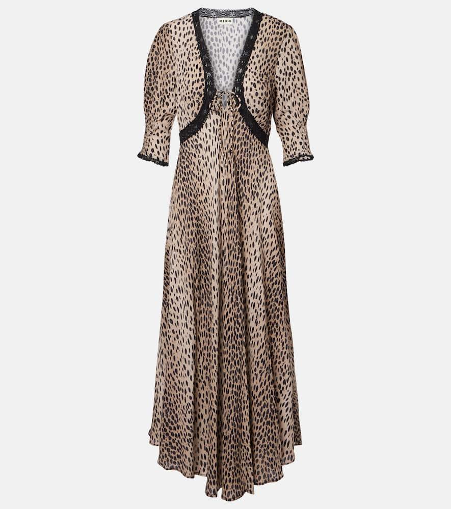 rixo amina printed crêpe de chine midi dress