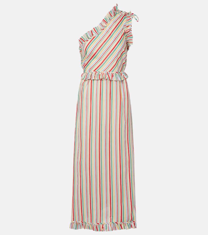 rixo arabelle striped cotton midi dress