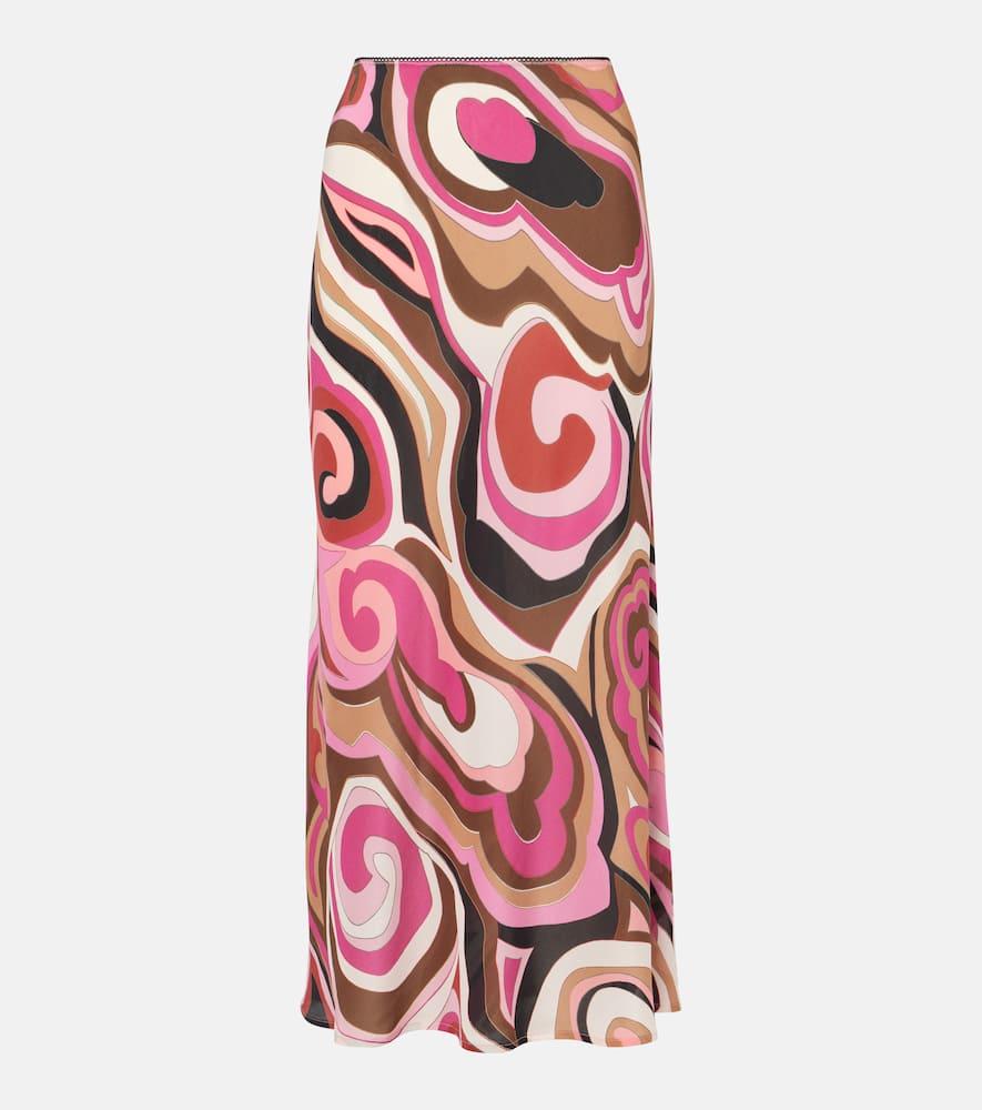 rixo ardith silk maxi skirt