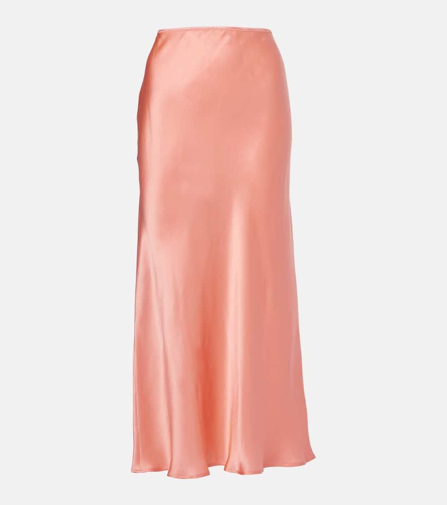 rixo ardith silk satin midi skirt