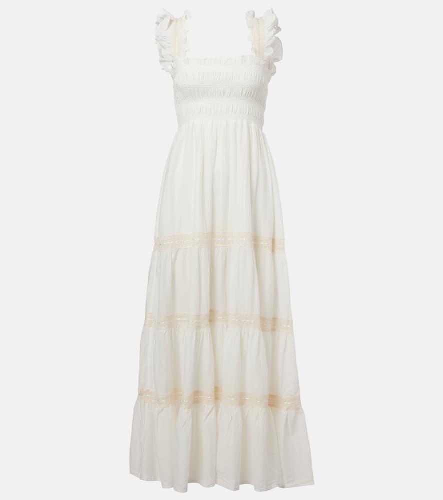 rixo aubrie tiered cotton voile maxi dress