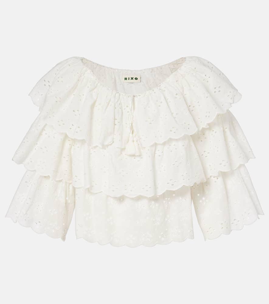 rixo broderie anglaise tiered cotton top