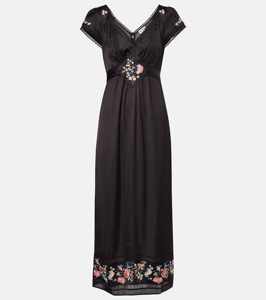 rixo carey floral satin maxi dress