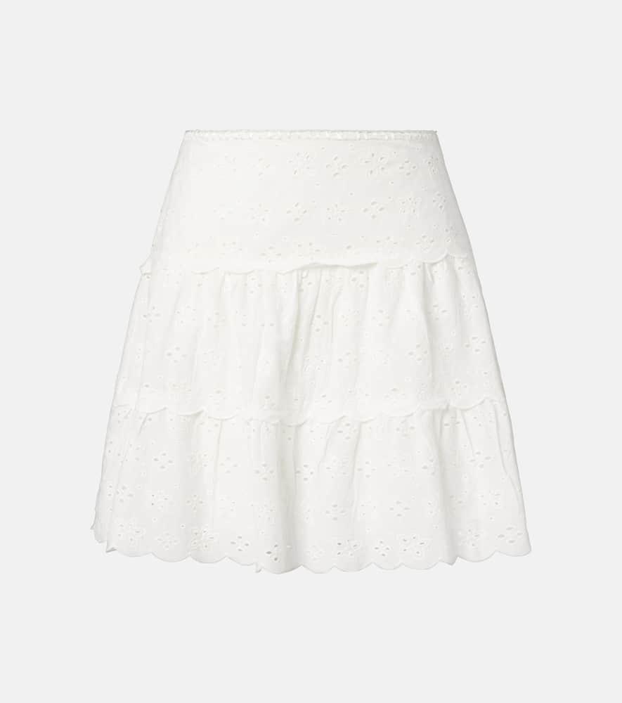 rixo cassandra scalloped cotton miniskirt
