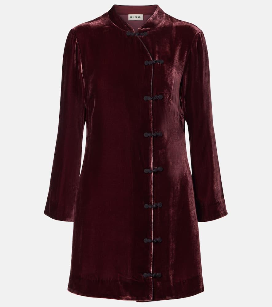 rixo delphina velvet minidress