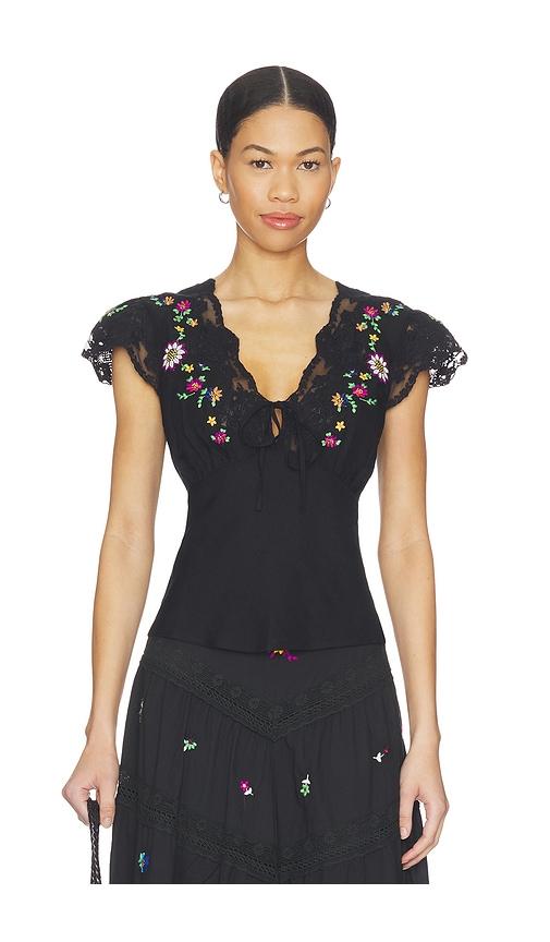 rixo elaine top in black.