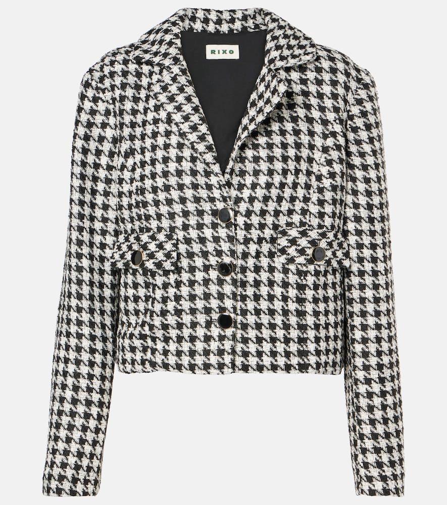 rixo houndstooth cropped jacket
