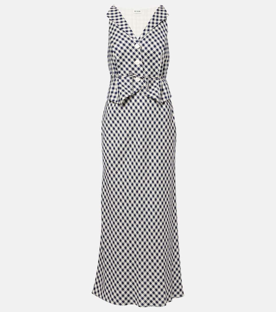 rixo kimmy checked maxi dress