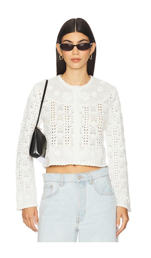 rixo kyra cardigan in ivory.