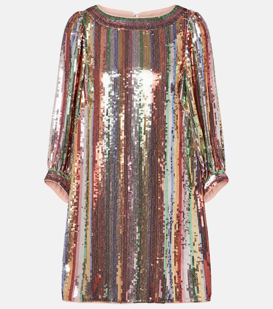rixo laurie sequined striped minidress