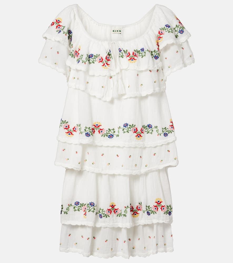 rixo leilani embroidered cotton minidress