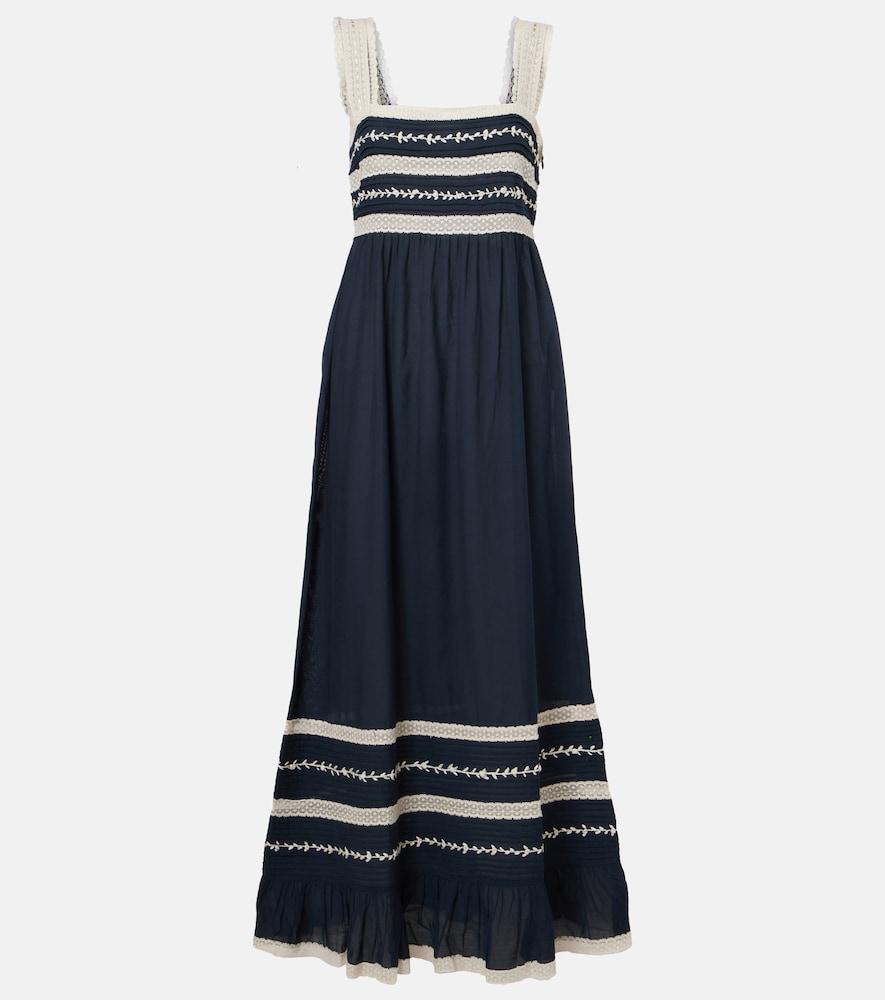 rixo malie embroidered midi dress