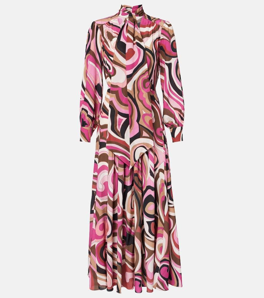 rixo marigold silk crêpe de chine midi dress