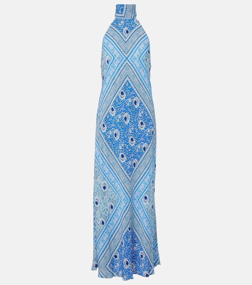 rixo maura printed satin maxi dress