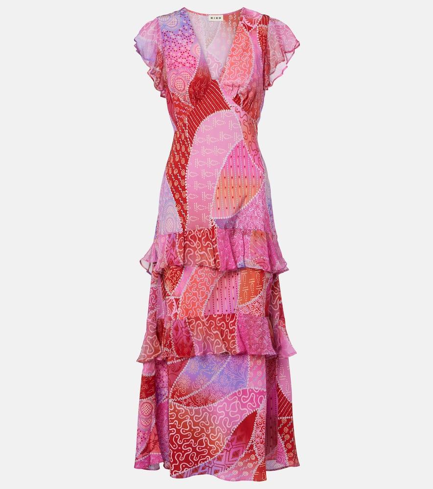 rixo meena printed silk maxi dress