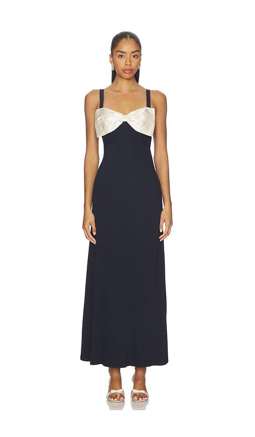 rixo melisse dress in navy.
