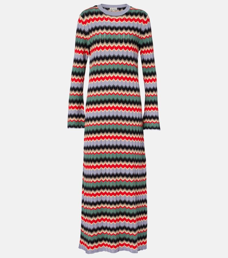 rixo miller chevron cotton midi dress