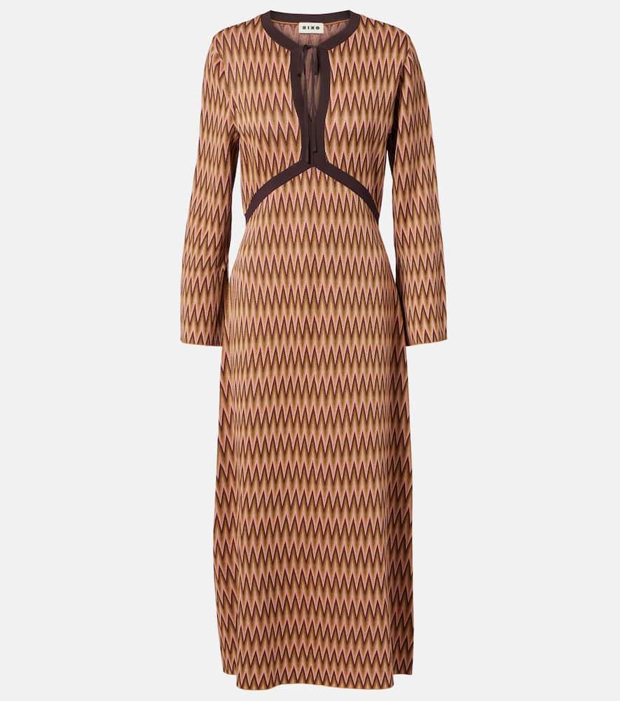 rixo pamela jacquard midi dress