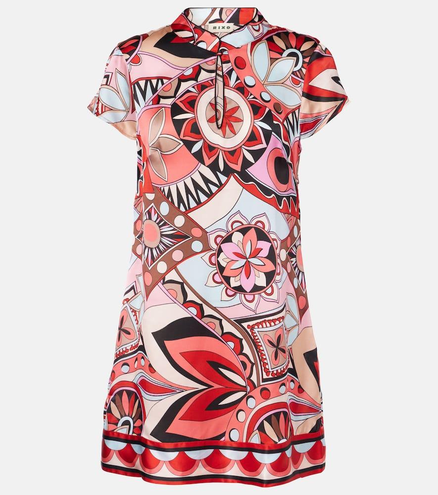 rixo printed silk minidress