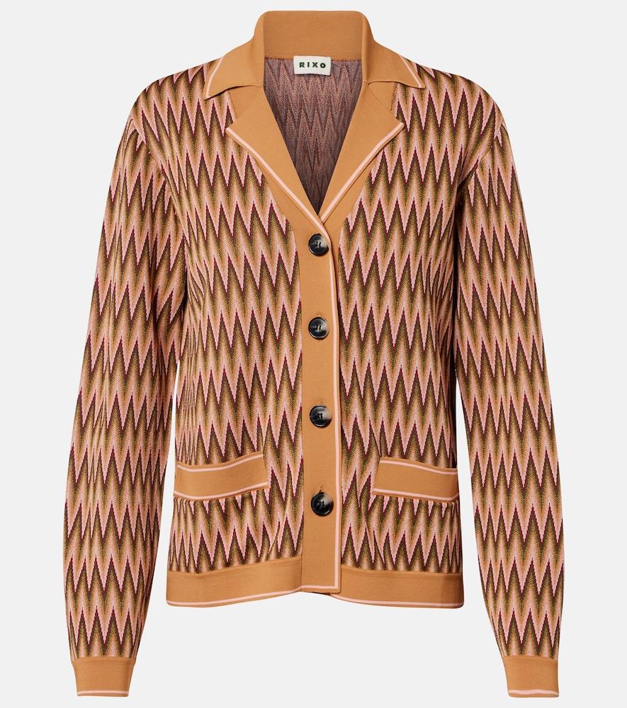 rixo quinley jacquard cardigan