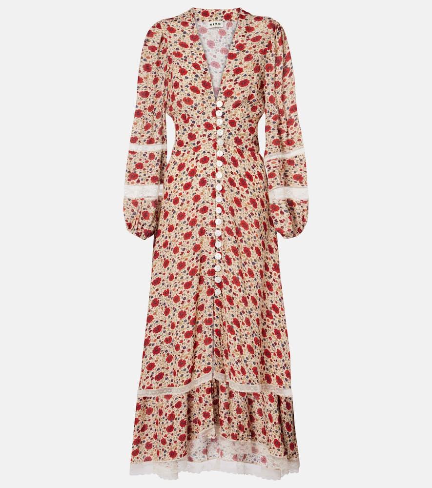 rixo raven floral midi dress