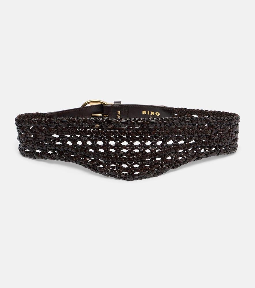 rixo roxelle woven leather belt