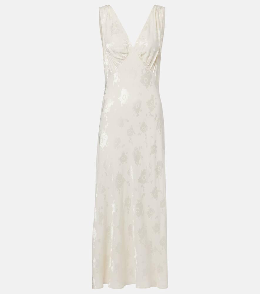 rixo sandrine floral jacquard midi dress