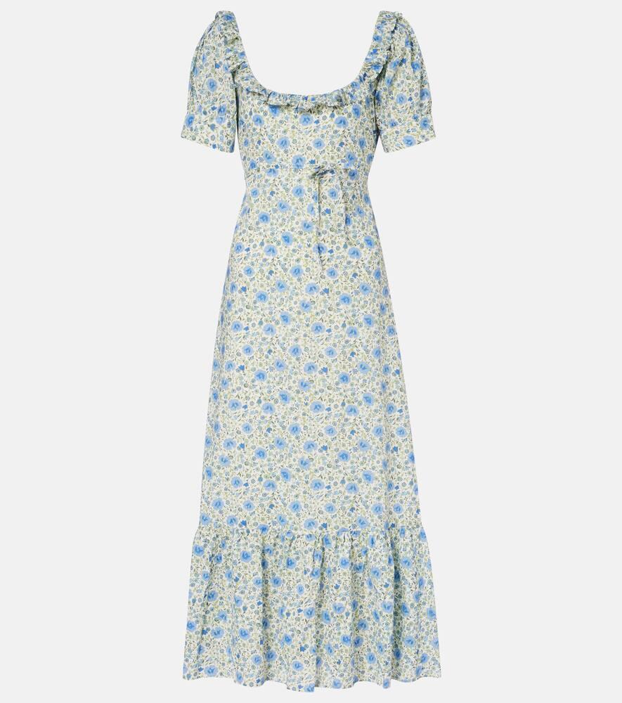 rixo sorana floral ruffled cotton midi dress