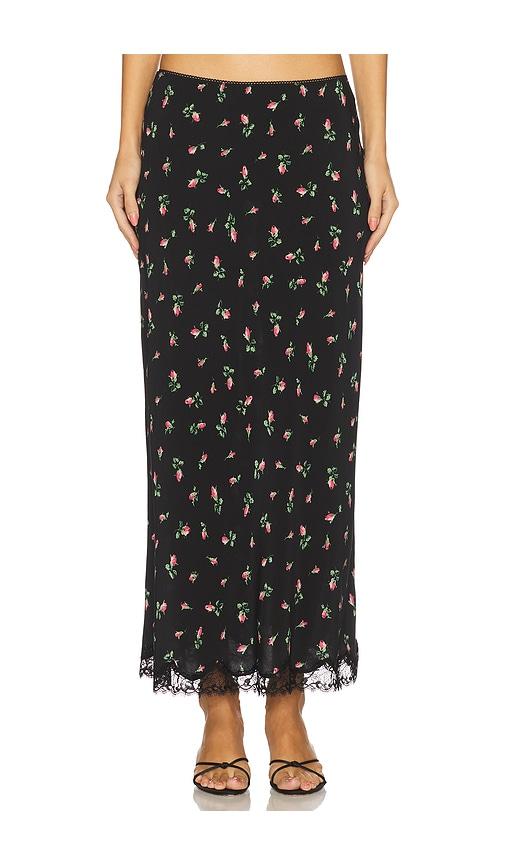 rixo stassie skirt in black.