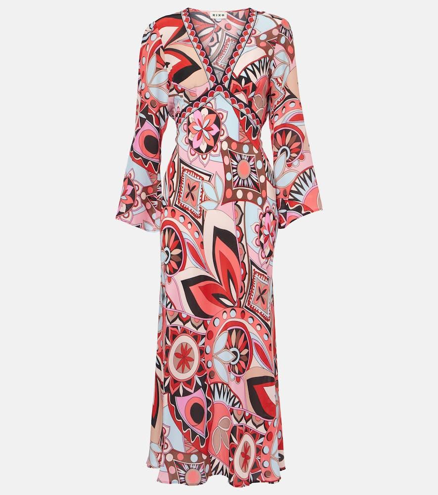 rixo tania silk maxi dress