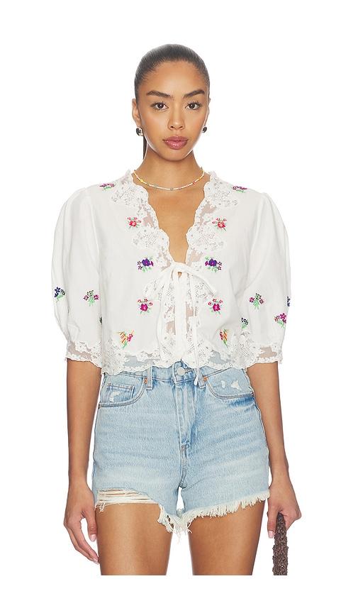 rixo ursula top in ivory.