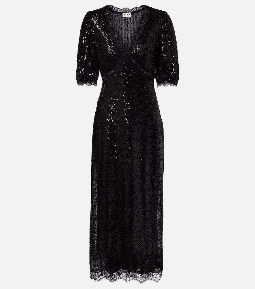 rixo verena sequined maxi dress