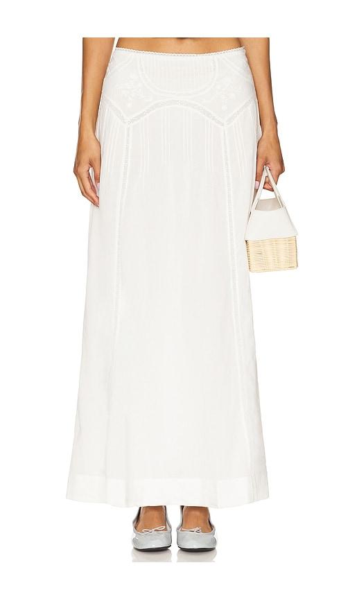 rixo vienne skirt in white.