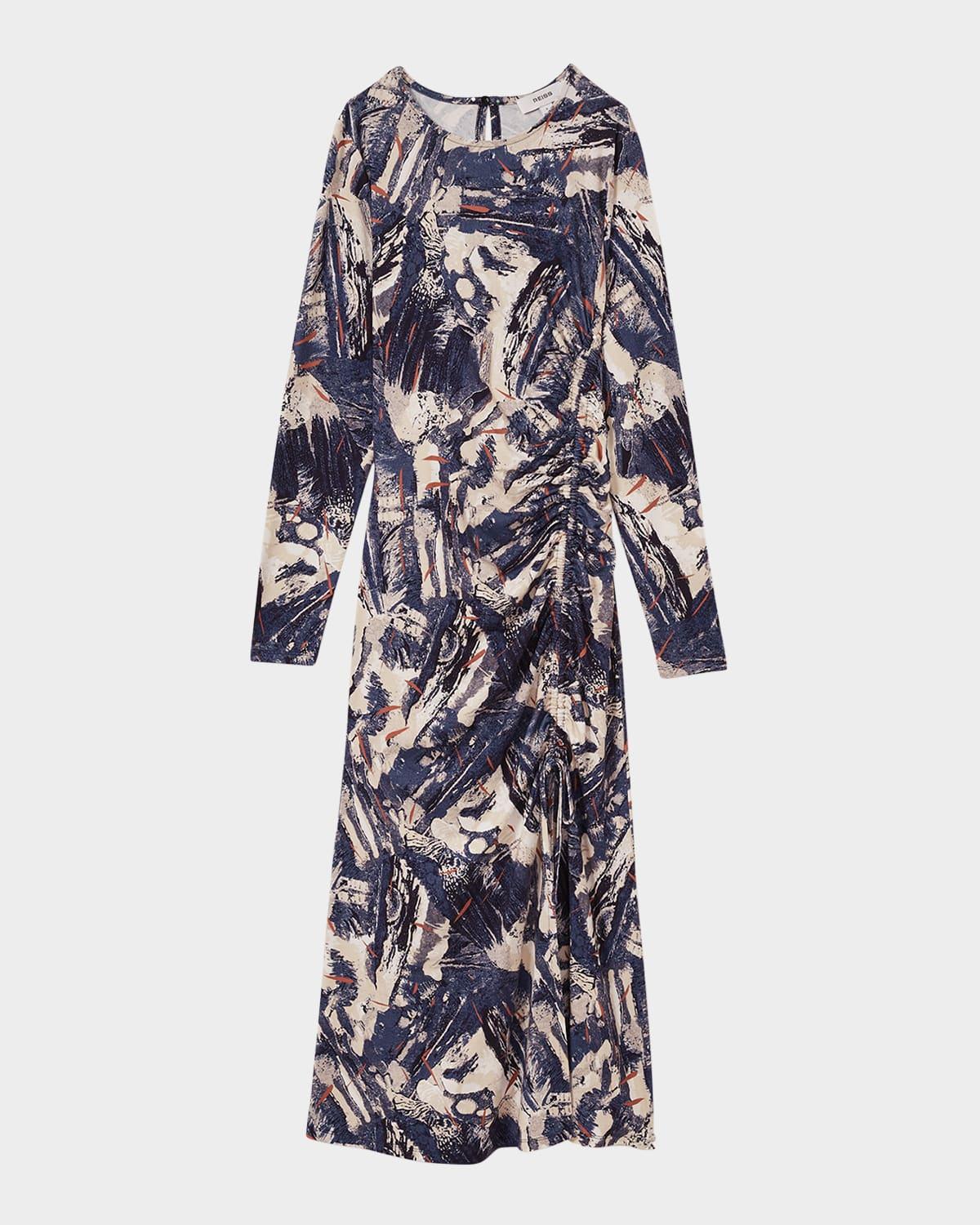 riyo abstract-print midi dress
