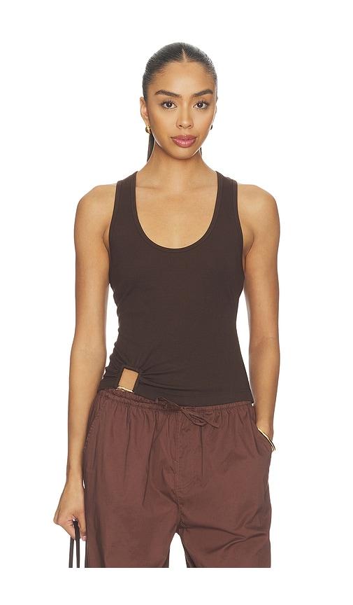 roame. cody rib tank in brown.