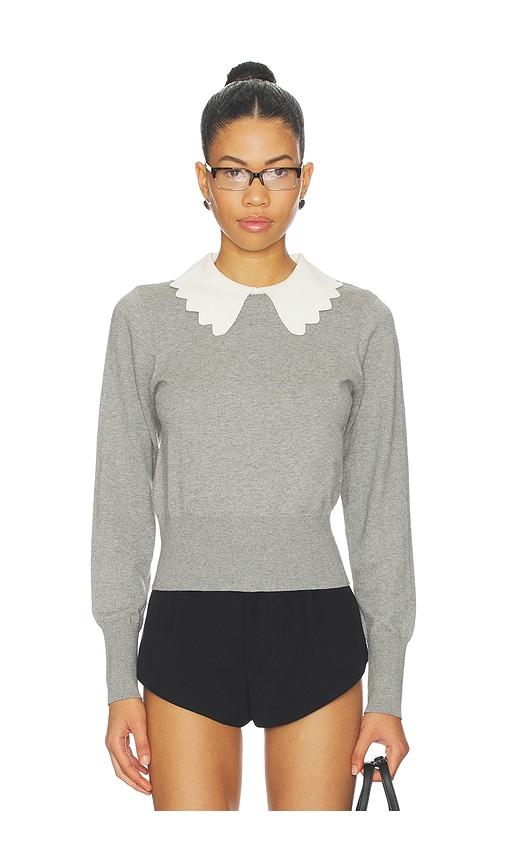 roame. gracie knit top in grey.
