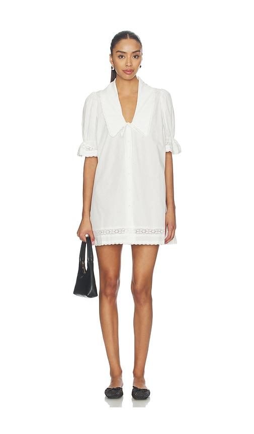 roame. maisie mini dress in white.