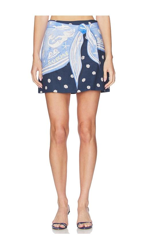 roame. marcy mini skirt in navy.