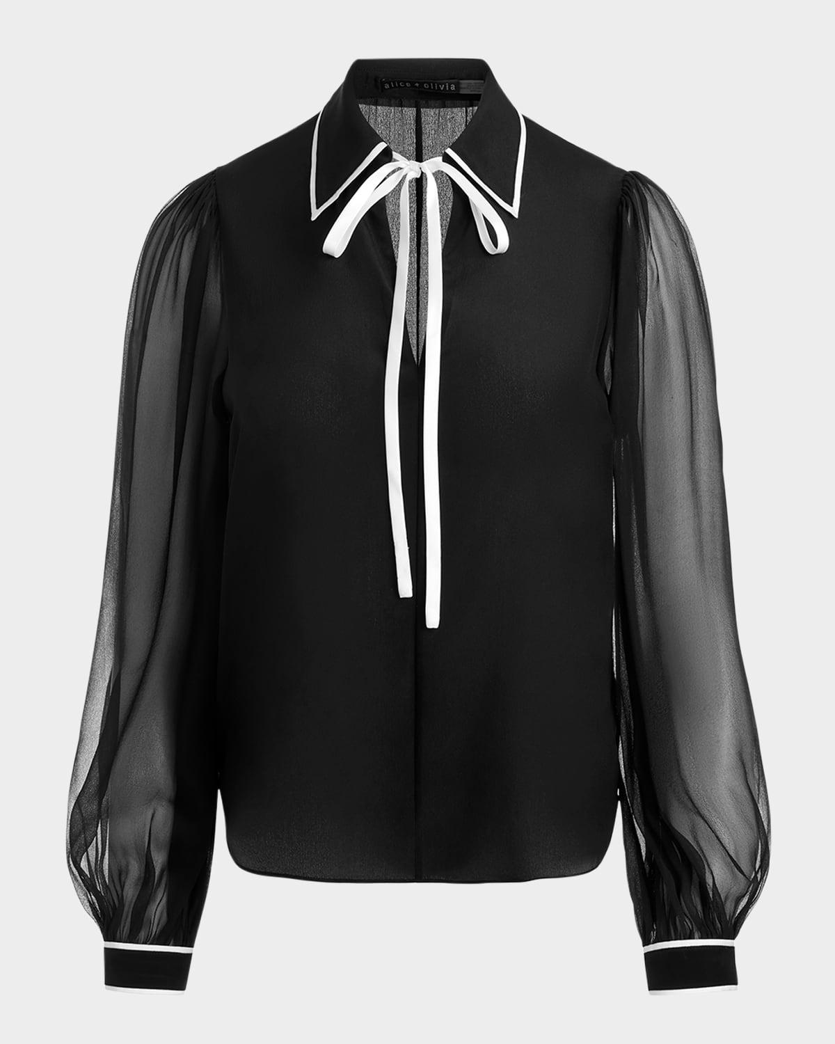 roanne tie-front blouse